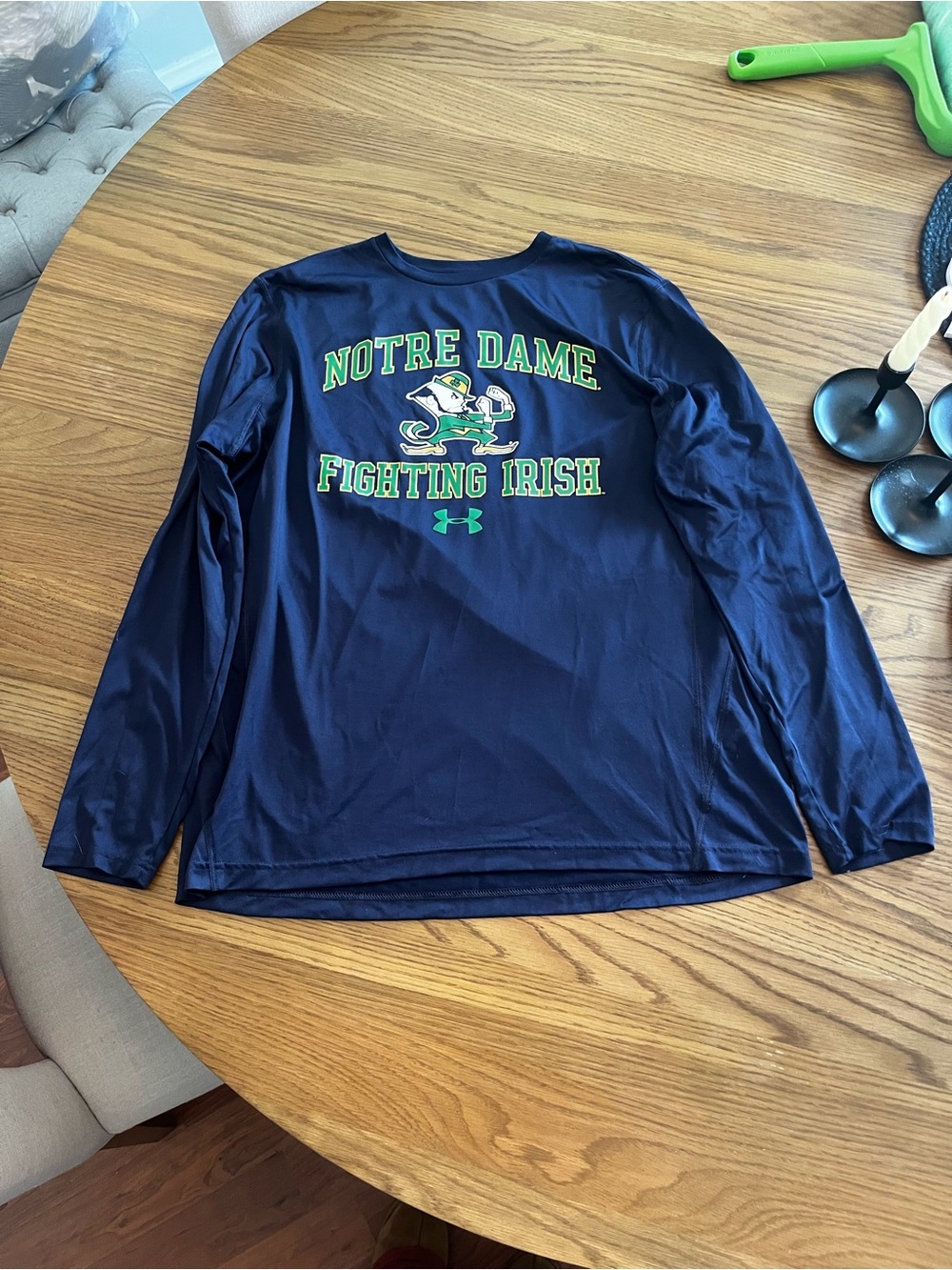 LG Navy Notre Dame Fighting Irish Long-Sleeve Performance Shirt